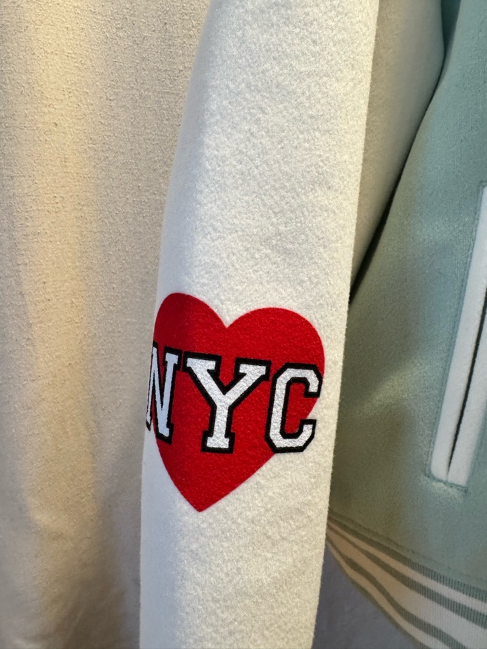 Forever 21 Mint Green NY Empire State Varsity Jacket M - Picture 4 of 6